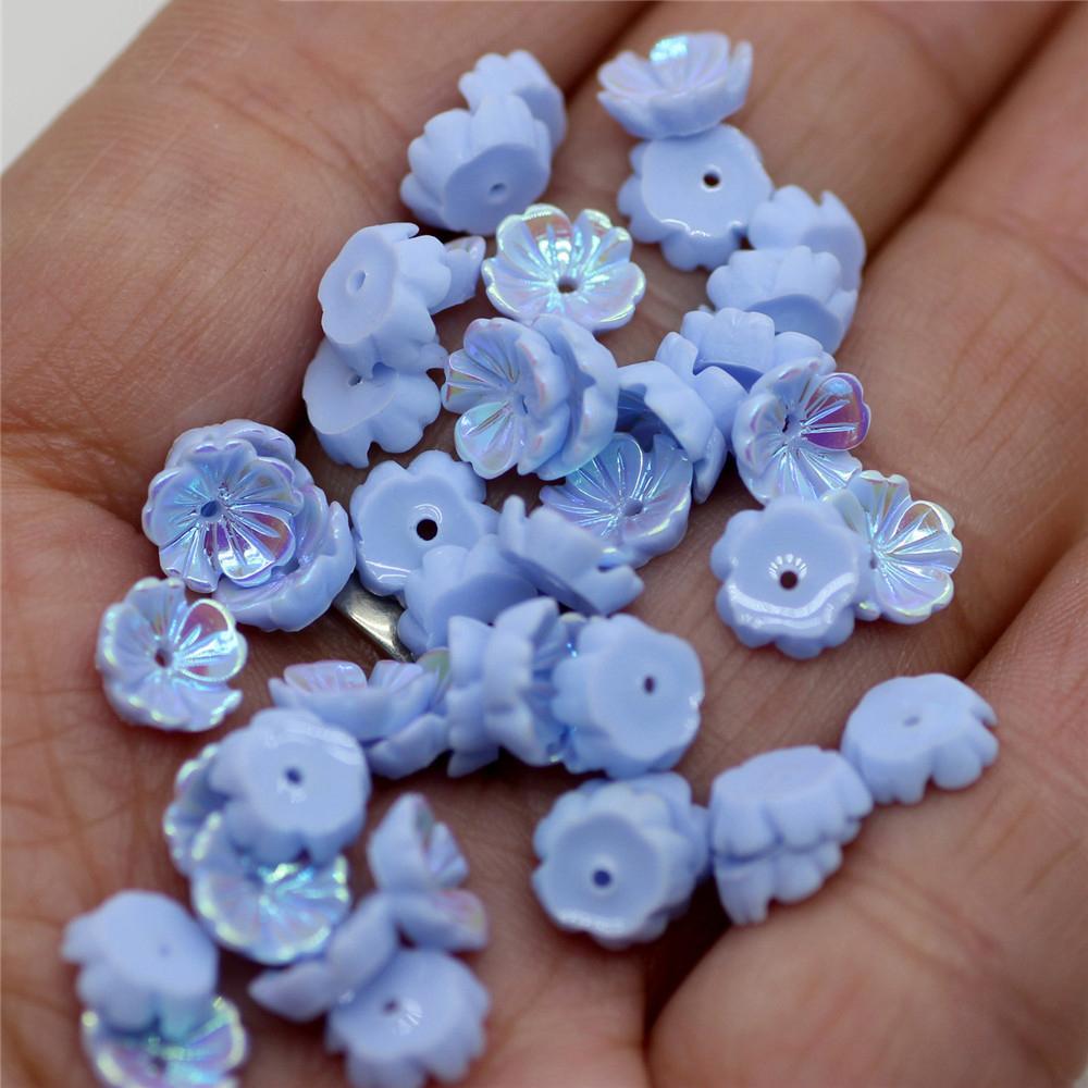 Креативные серьги из смолы AB Illusion Color Beads для украшения ногтей, цветы, 50 шт., 8 мм, материалы, аксессуары для украшений своими руками, имитация ракушки, ручная работа