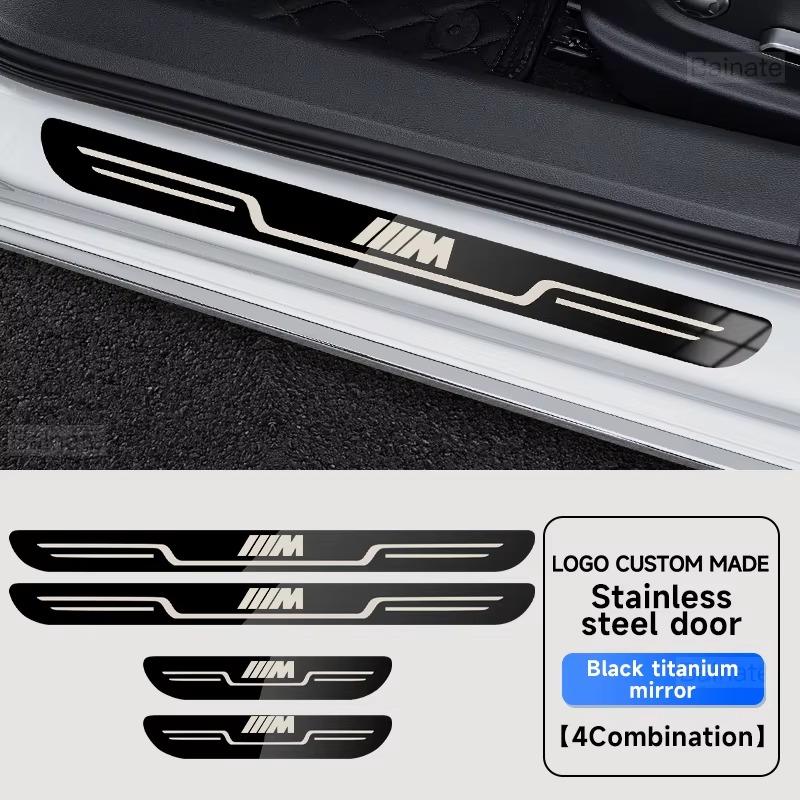 Stainless Steel Door Entry Scuff Plate Threshold Protector Trim M Performance Anti-Scratch Sill Guard for BMW X5 E53 E70 F15 G05 RF6