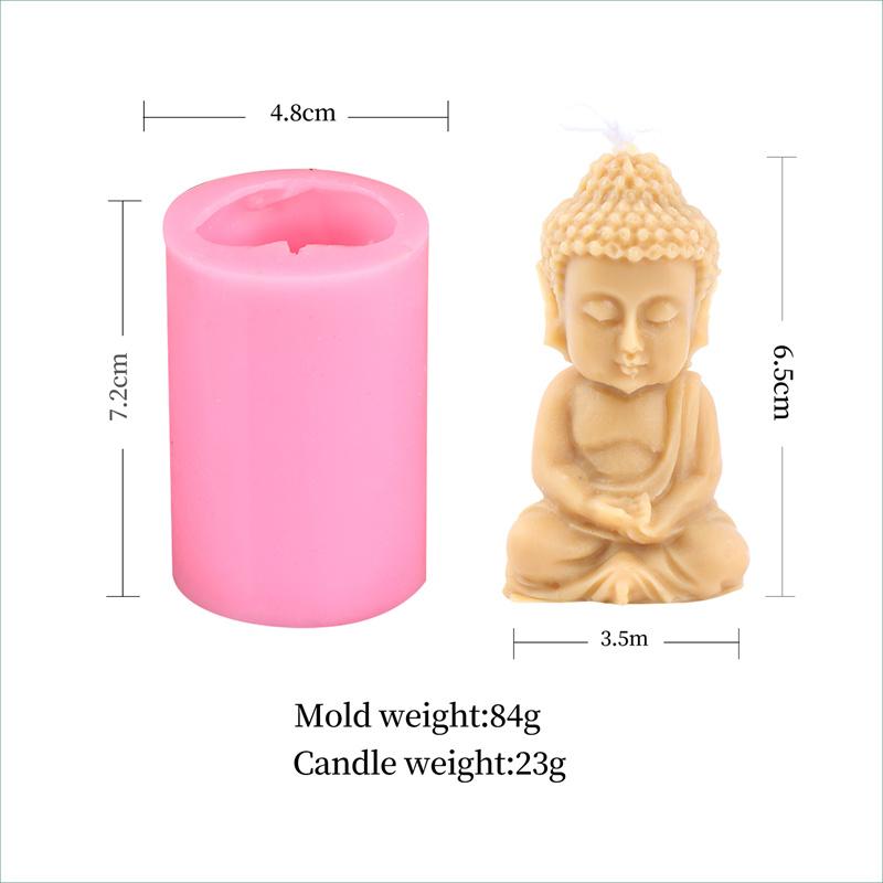 3D Little Buddha Candle Silicone Mold Handmade Buddha Aromatherapy Soap Resin Mold Church Candle Decoration Production Supplies