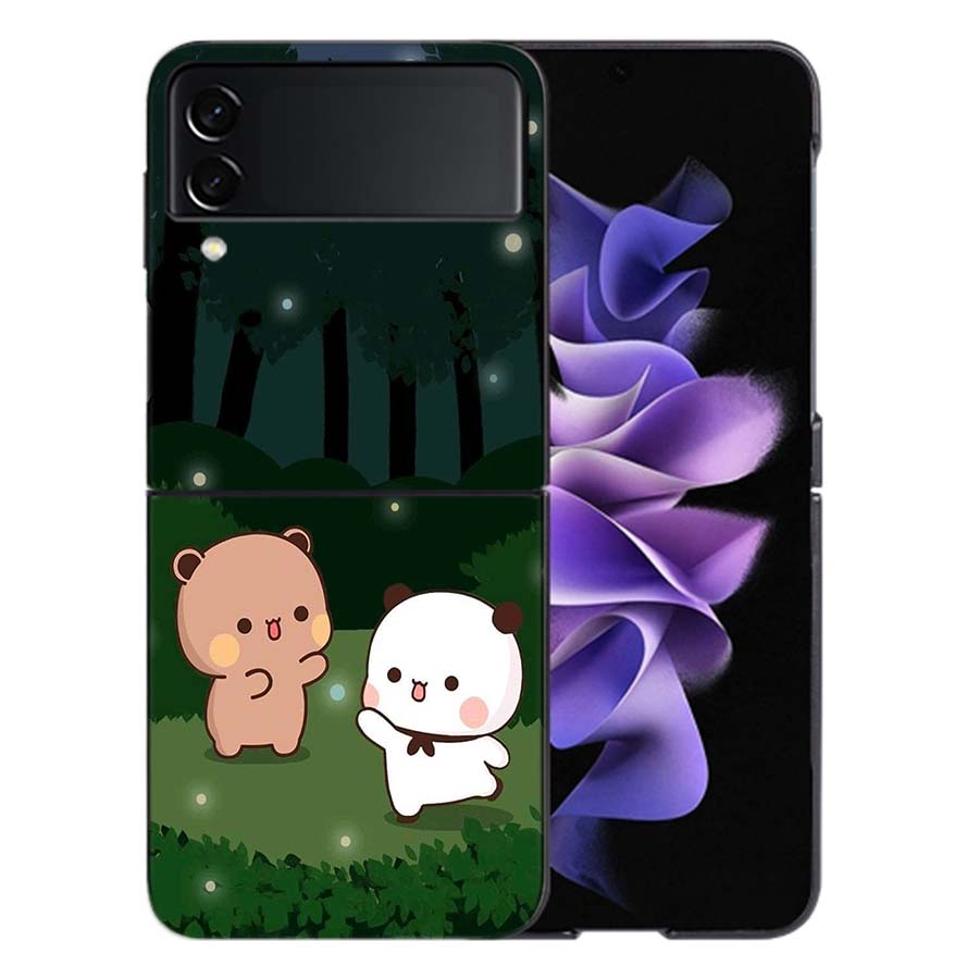 Милый Чехол BuBu DuDu для Samsung Z Flip7 6 Galaxy Чехол Ударопрочный Z Flip5 Z Flip3 4 5G Жесткая Крышка Телефон TPU PC Жесткий Funda