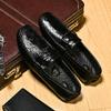 Fashion Luxury New Genuine Leather Men Shoes Crocodile Design Moccasins Mens Loafers Fashion Male Flat Driving Shoes