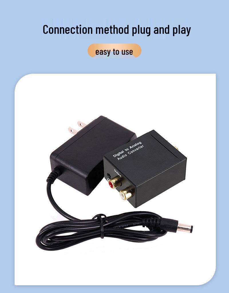 Digital to Analog Audio Converter, 3.5mm Jack, Coaxial & Optical Inputs, Plug and Play