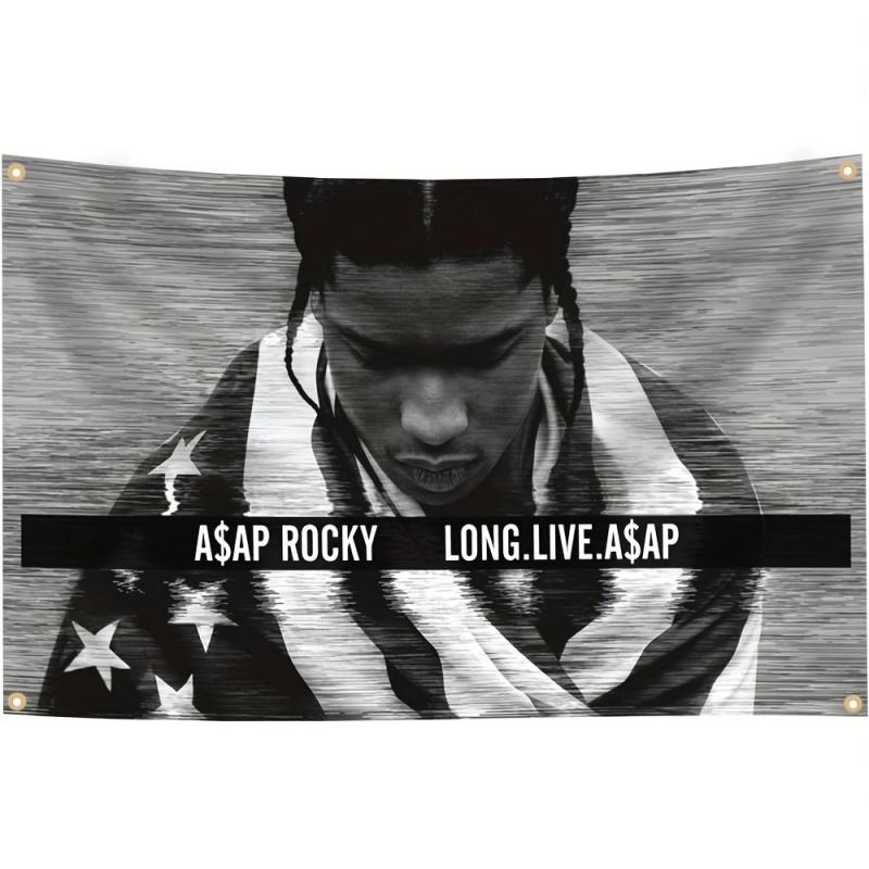Black And White Album Tapestry Hip-Hop Artist Portrait Background Fabric European And American Rap Room Decoration