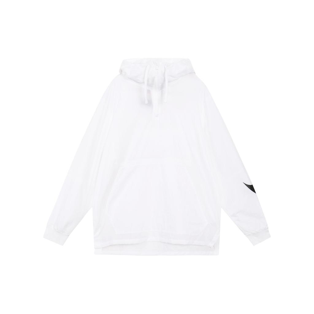 Nike Мужская куртка с капюшоном и полумолнией Big Swoosh Spring Edition, белый цвет CW6207-100