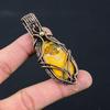 Bumblebee Jasper Gemstone Pure Copper Wire Wrapped Handmade Pendant Jewelry