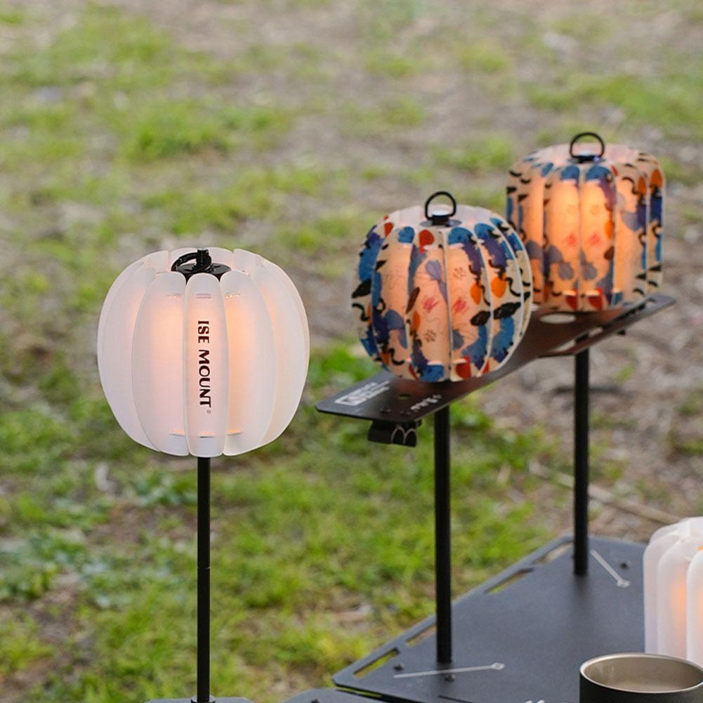 Outdoor Camping Light Shade Waterproof Atmosphere Lampshade Ultralight Outdoor Lantern Shade Pumpkin Shape Lighting Accessories