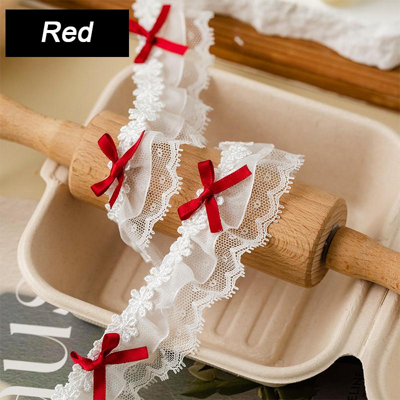 1 ярд Кружевные края Ручная работа Двухслойное кружево Аксессуары для одежды Кружево с бантом-бабочкой Милая DIY Лента Отделка Лента 3,8 см шириной