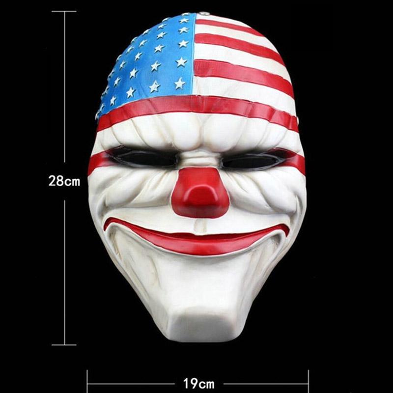 Game Payday 2 The Heist Wolf Chains Hoxton Dallas Resin Mask Halloween Clown Cosplay Prop Costume Party Fans Collect House Decor