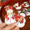12Pcs DIY Christmas Snowman Pendant Wooden Santa Hanging Pendants Gift Christmas Tree Decoration