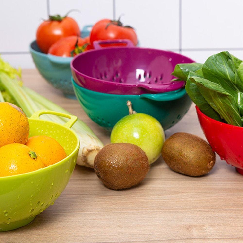 6 Inch Vegetable Strainer Plastic Fruit Draining Basket Durable Food Colander Kitchen