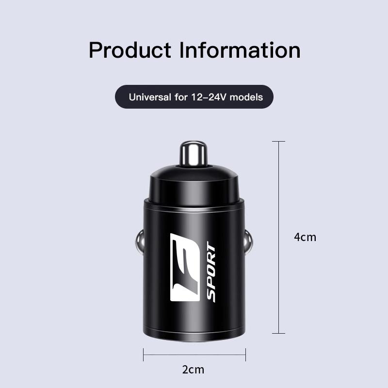 GJEE1 Car Quick Charger Type-C USB Port 3-In-1 Charging Line For Lexus F SPORT LBX NX RX 350h 450h ES UX 300e GS GX IS LS LX CT LC RC