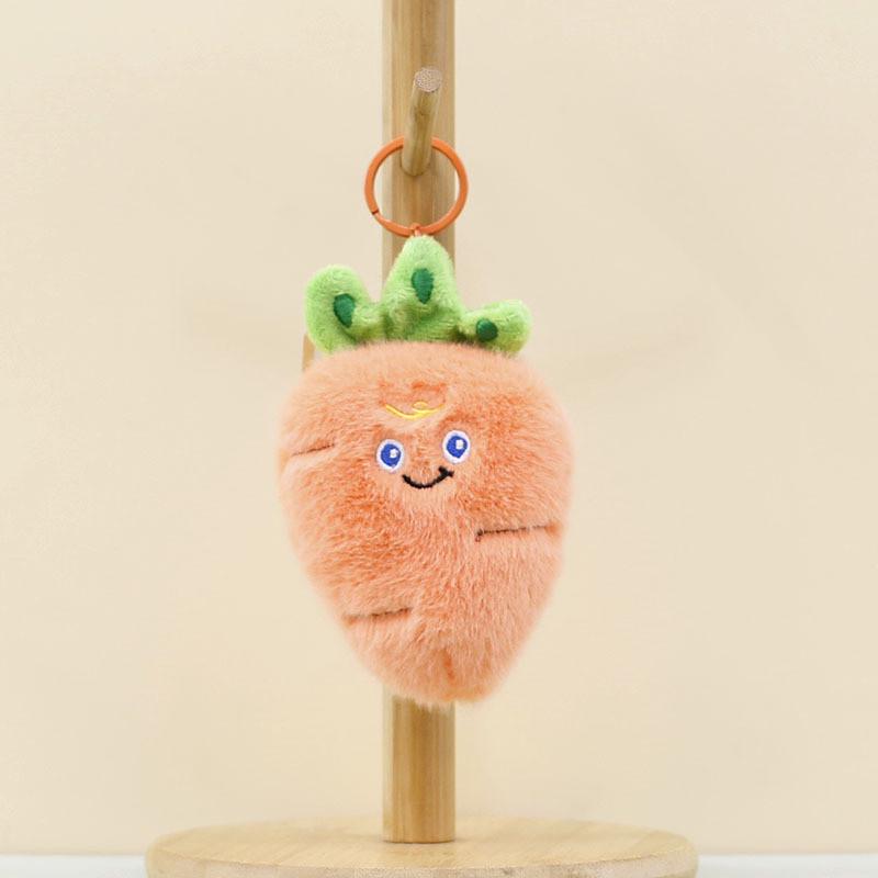 Adorable Cartoon Vegetable And Fruit Plush Keychain Cute Banana Durian Carrot Doll