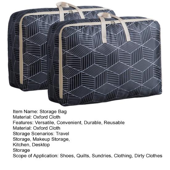 2 шт., сумка для хранения, большая вместительная сумка для перемещения, водонепроницаемые одеяла, сумки для хранения одежды с прочными молниями для дома