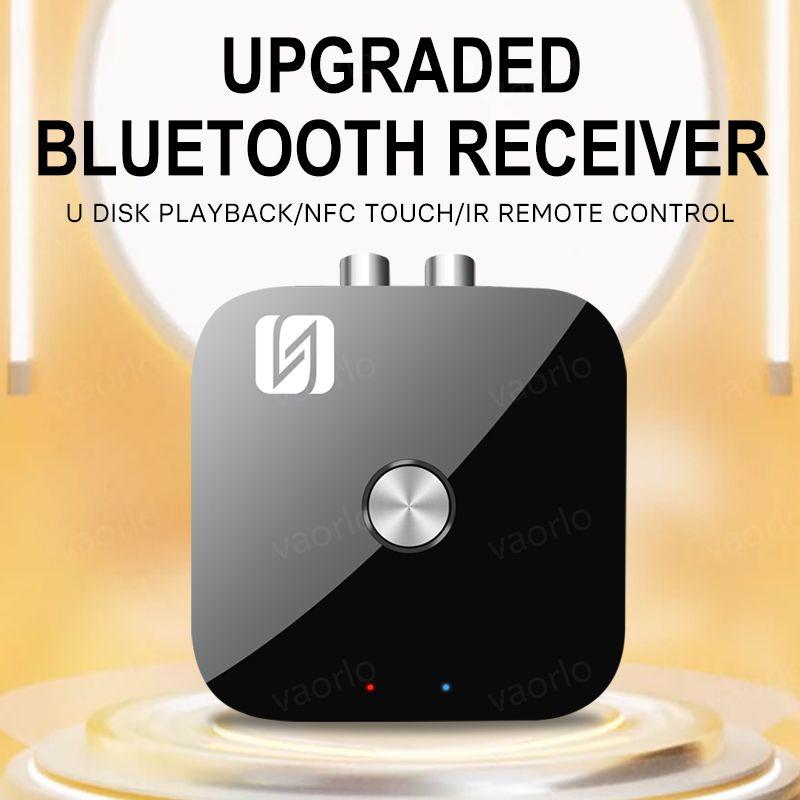 NFC Bluetooth 5.3 Audio Receiver 3.5mm AUX R/L RCA Stereo HIFI Music Wireless Adapter With Mic USB U-Disk Play Remote Control