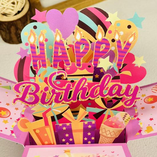 С днем рождения Pop-Up Card 3D Подарочная коробка на день рождения для женщин и мужчин Складная
