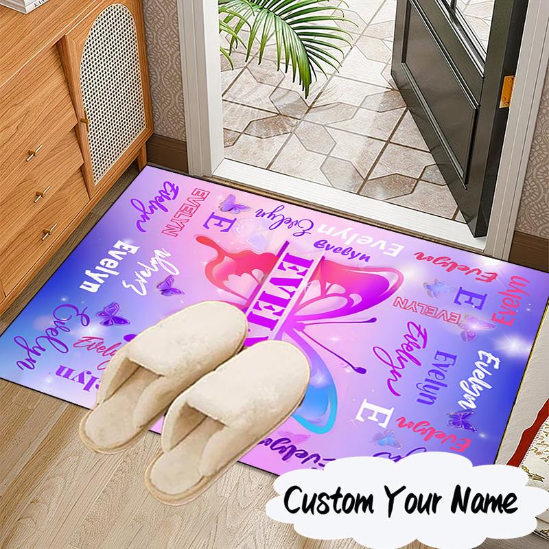 Custom Name Your Name Art Design Carpet, Chair Rug,Area Rug for Office Bedroom living rooms bedroom, Doormat decor Christmas fan gifts
