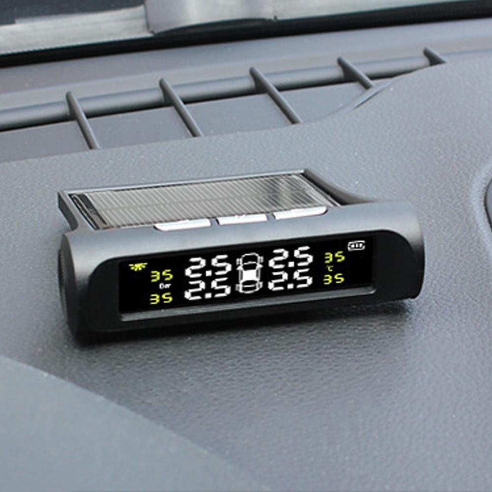 Car Solar Powered TPMS Tyre Pressure Monitoring System with 4 Sensors Digital LCD Display Auto Security Alarm Tester Automotive Test
