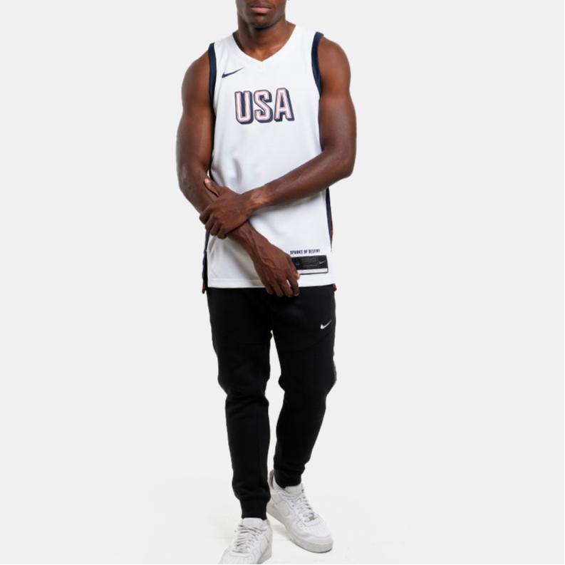 Nike Коллекция Олимпийской сборной США по баскетболу Баскетбольная майка Мужская Белый/Спортивный красный/Обсидиан FV5517-100