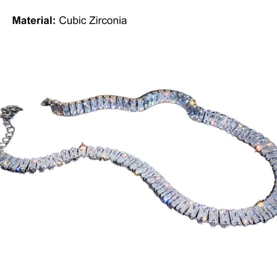 Adjustable Simple Lightweight Choker Collar Inlaid Cubic Zirconia Wedding Choker Necklace Jewelry Gift