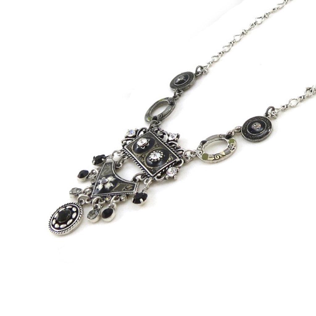 Les Trésors De Lily [E5711] — Дизайнерское колье «Воспоминания о прошлом», черное серебро