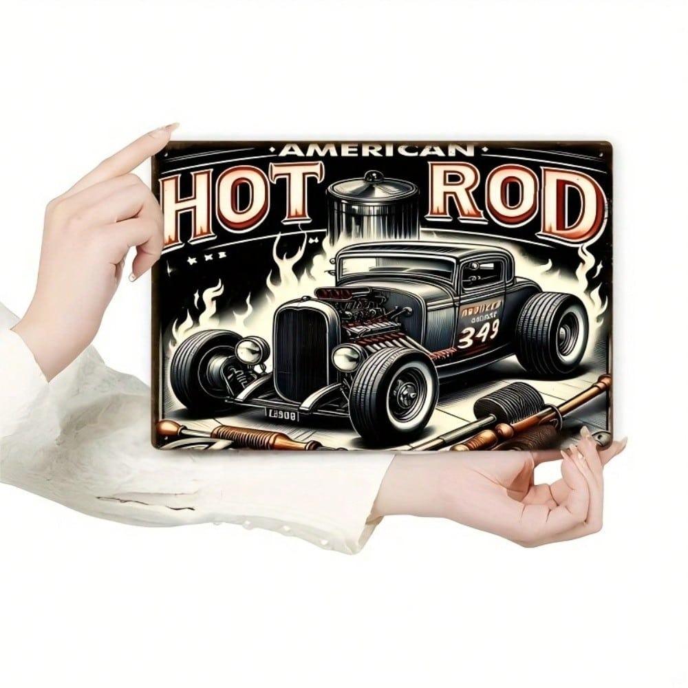 Ретро Хо hot rod Жестяная табличка Винтажный Американский Автомобиль Мотоцикл Настенное Искусство Декор для Гаража 8x12 Дюймов
