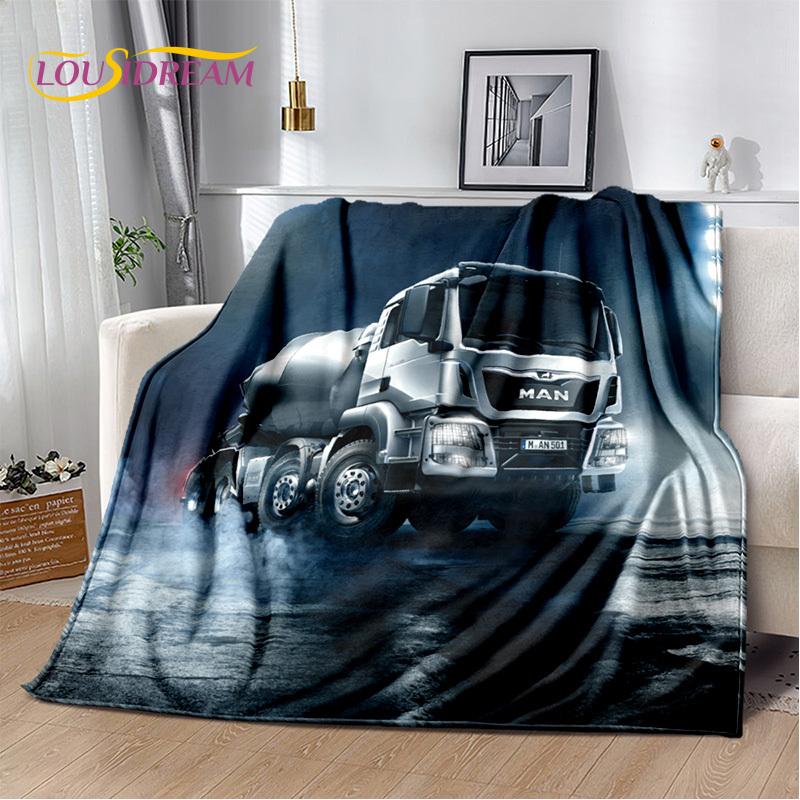 HD Man Truck Lorry 3D Печать Мягкие фланелевые одеяла, Плед Удобное одеяло для пикника Кровати Диваны Дома Спальня Подарки