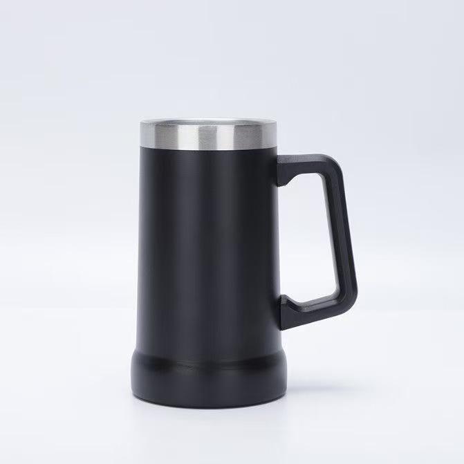 Large Capacity 24oz Brazilian Beer Mug, Insulated Stainless Steel with Double Layer Vacuum Handle