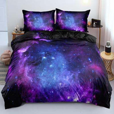 Роскошный темно-синий комплект постельного белья Galaxy Twin Full Queen King Size, пододеяльник/пододеяльник, комплект сияющих звезд, звездное небо, пододеяльник