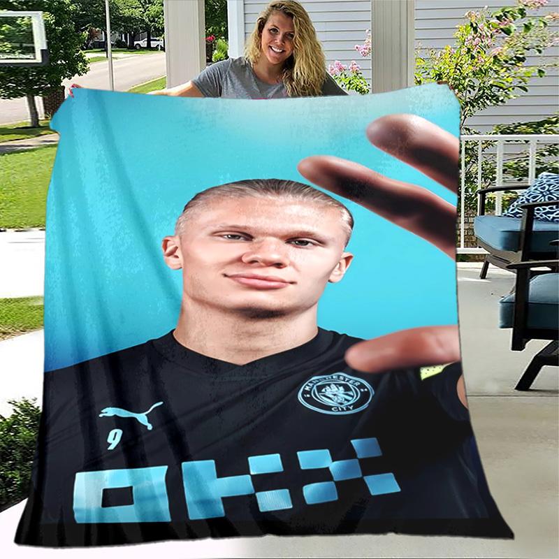 1pc Blanket - Haaland Print Design, Lightweight Blanket for Sofa, Bed- Soft &Warm, Gift for All Seasons
