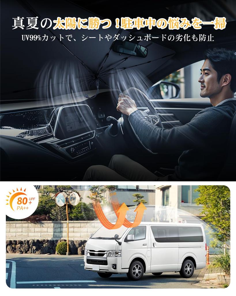 2025 Инновации, Хранение и Ткань [LFOTPP] Toyota Hiace 200 Серия Передний Зонтообразный Солнцезащитный Экран