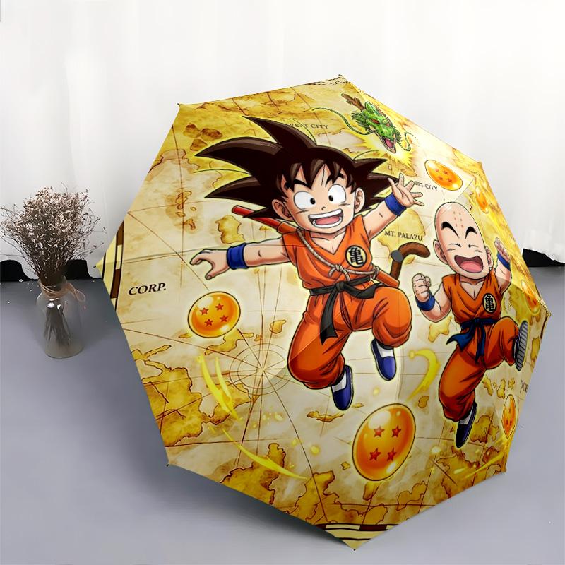 1 шт. Автоматический складной зонт - Узор Dragon Ball Портативная складная конструкция с 8 спицами Рождественские и новогодние подарки