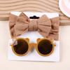 Baby Hair Accessories Summer Infant Headband Sunglasses Sun Protection Beach Kids Sun Glasses Head Band Set 2Pcs/Pack