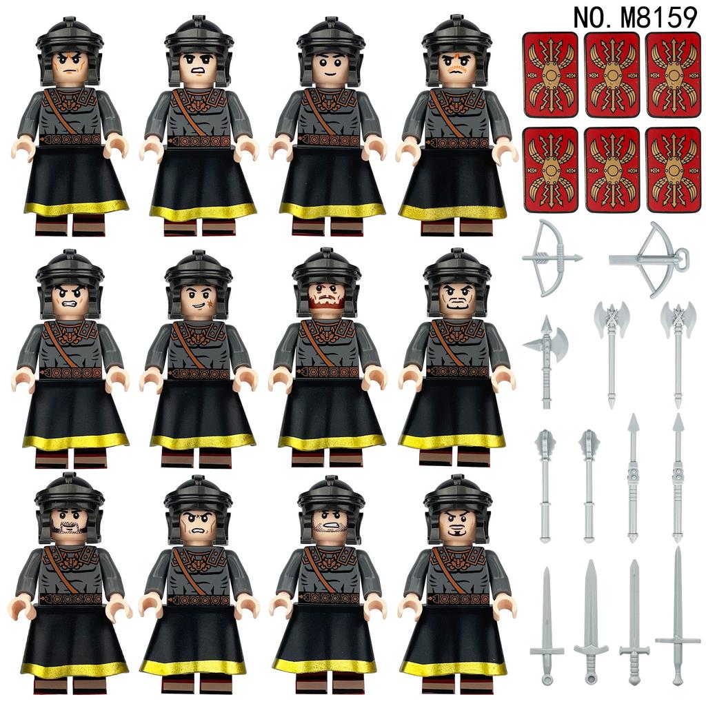 12pcs Medieval Roman Legion Soldiers' Building Block Children's Toys