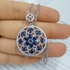 Sace Gems Кулон для женщин, стерлинговое серебро 925 пробы, 3*4 мм, сапфировый кулон, ожерелье, свадебная вечеринка, ювелирные изделия, подарки