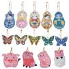 4/5PCS DIY Diamond Key Chain Special Shaped Full Diamond Painting Keyring Keychains Cross Stitch Embroidery Women Bag Key Chain