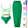 Женский модный раздельный купальник-бикини из двух частей, обтягивающий, шифоновая юбка, купальник-костюм