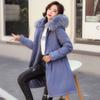 Women's Winter Korean Version of The Large Fur Collar Cotton Coat Solid Color Padded Waist Warm Cotton Jacket