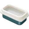 Enameled Butter Case, Medium, Turquoise, with Wire and Lid, for Cutting and Preserving Whole Butter, Rinto ME-7713