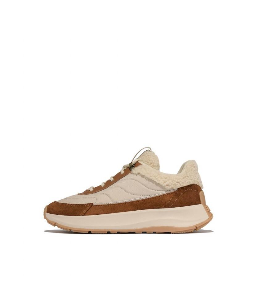 Fitflop [F-Mode] Women'S Suede Mix Platform Sneakers - Deep Tan/Camel Mix (Ft59K2N01C)