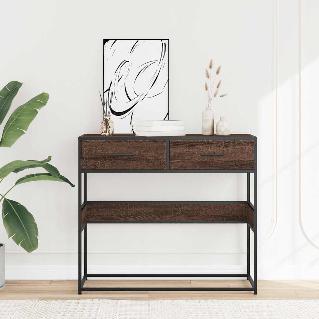 Vidaxl Консольный столик, Коричневый дуб, 90x35x80 см