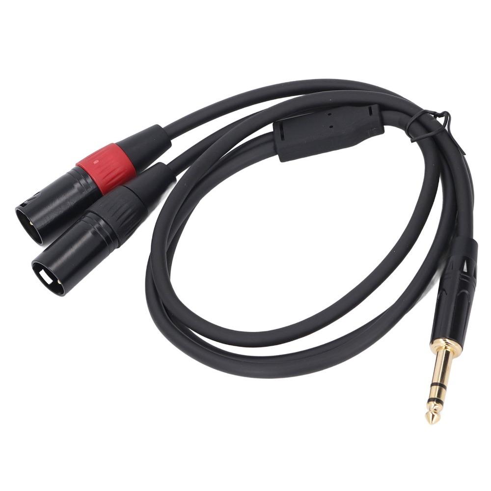 Unbalanced Y Splitter Cable 6.35mm Stereo Breakout Cable Signal Splitting