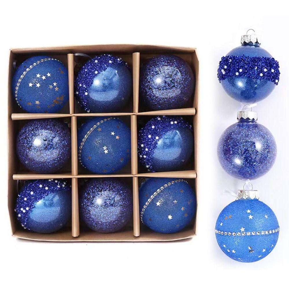 9pcs Shatterproof Christmas Hanging Balls PET Christmas Tree Ornaments  Home New Year Gifts