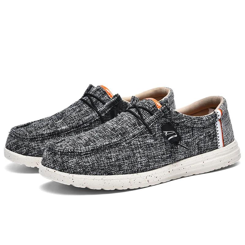 Большая мужская повседневная обувь на весну, дышащая и легкая парусиновая обувь, модная обувь на мягкой подошве и нескользящая тканевая обувь