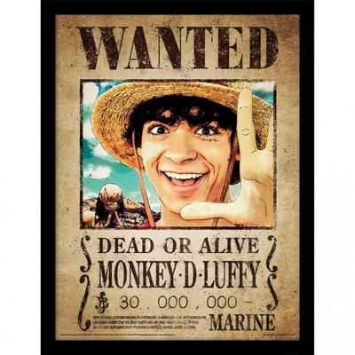 One Piece Live Action Monkey D. Плакат «Разыскивается Луффи» в рамке