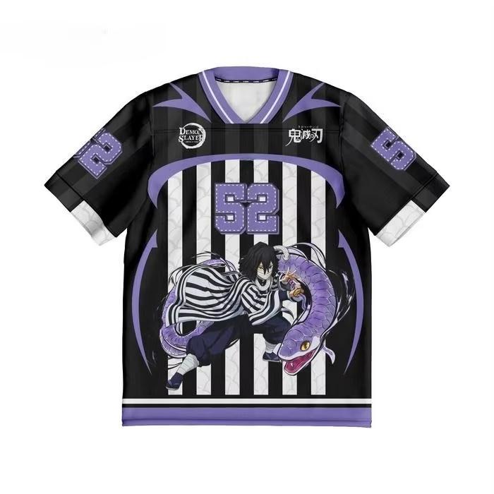 Demon Slayer Obanai Iguro Anime Series Fashion 52 Jersey Baseball Hockey Outfit T-shirt Daily Unisex Tops Tees