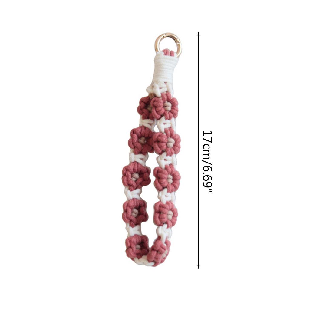 Макраме Цветок Браслет-брелок Ремешок для ключей Ремешок на запястье Браслет Брелок Пасхальные подарки Брелок Декор для вечеринки