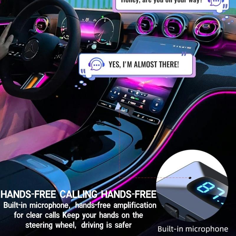 Автомобильный Bluetooth 5.4 T65 Мини USB передатчик приемник со светодиодным дисплеем Handsfree Call Car Kit Авто Беспроводное аудио для FM-радио