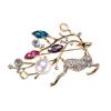Multicolor Crystal Elk Women 'S Brooches Chritsmas Gift All -Match Anti -Glare Sweater Costume Jewelry Accessories