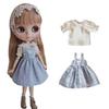 Rakulifey Костюм Блайз Платье Рубашка Одежда для куклы Блайз Комплект Обицу Licca-chan 24-целевой 2-х предметный (синий)
