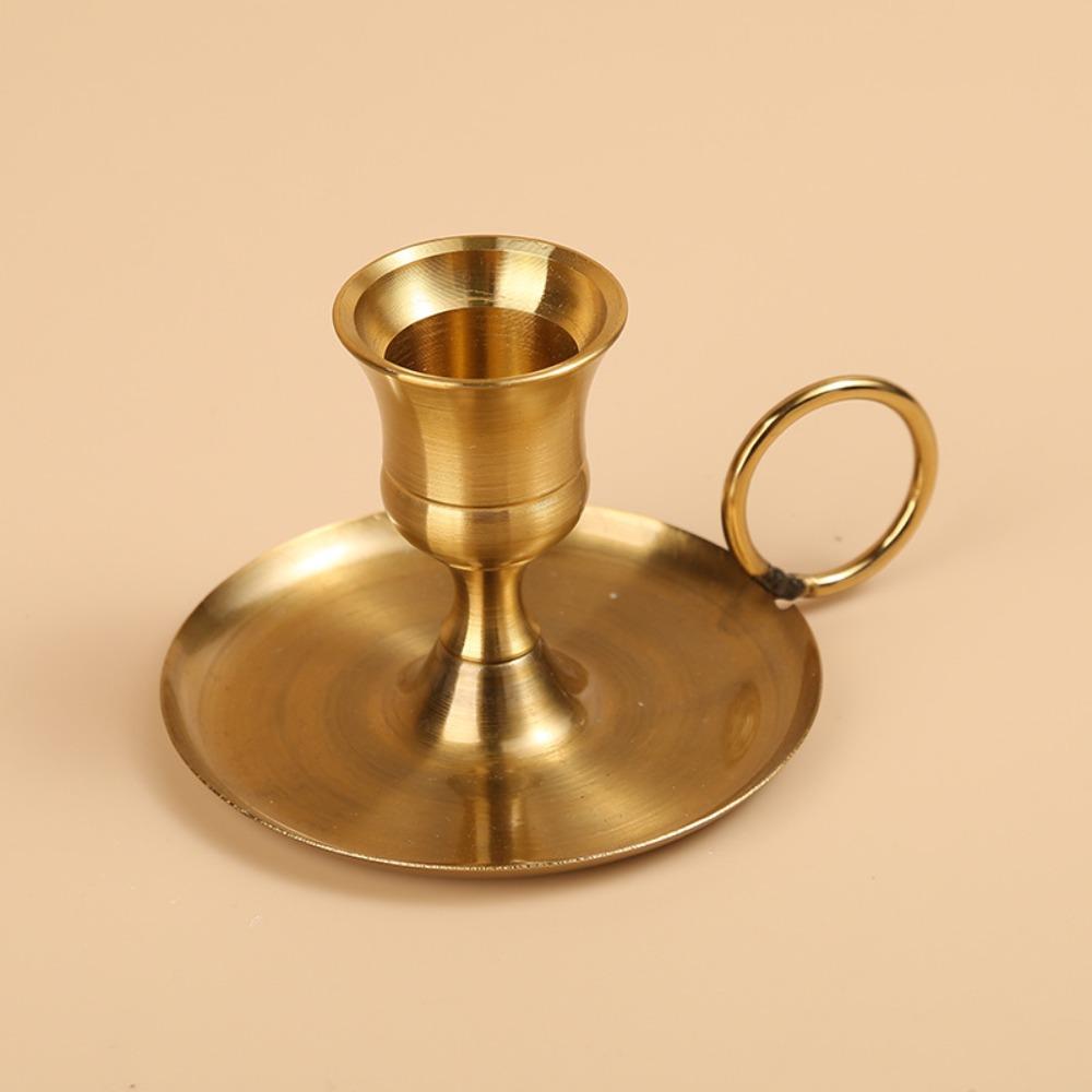 2 Piece with Holding Ring Desktop Candlestick Retro Candle Stand  Restaurant